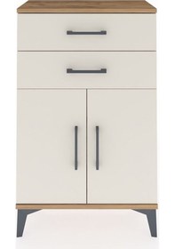 Resim Arges Komodin Tek Raflı 2 Çekmeceli 2 Kapaklı 60x30x96 Çam-aytaşı Atlas Çam 