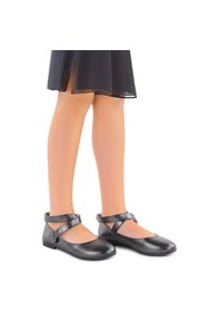 Resim Kiko Kids Vakko Cırtlı Kız Çocuk Babet Ayakkabı Arç 04 Platin Platin 