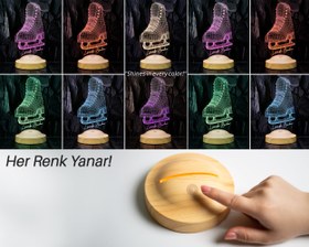 Resim Buz Pateni 3D Led Lamba – Artistik Buz Pateni Sporcusuna Özel Hediye, Buz Pateni Sporcu ve Antrenör Hediyesi Edea, Jackson 