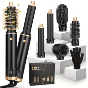 Resim UMIGA 5'in-1 İyon Saç Fırçası Seti, 800W Otomatik Hava Sarma Stilisti, Hızlı Kurutma, Kükürtlü, Volumizasyon ve Düzleştirme için Güçlü Saç Stil Araçları, Değiştirilebilir Bağlantılar, Çift Renkli Tasarım, Salon ve Ev Kullanımı için Şık Kadın Saç Bakımı | Zarif Stil | Dayanıklı Saç Fırçası, Saç Bakımı Aksesuarı 