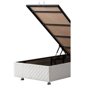 Resim Setaymobilya Baza, Duke Krem Tek Kişilik Baza + Başlık, Mdf, Setay 