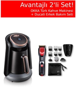 Resim Arzum OK004 Okka Minio Türk Kahvesi Makinesi + AR5501 Ducati By Arzum Circuit Erkek Bakım Seti 