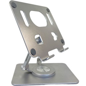 Resim Sore 360 Derece Dönebilen Lüks Katlanabilir Metal Tablet Ve Telefon Tutucu Stant Masaüstü Şarj Stand 
