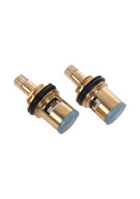 Resim Zcjb 2 Adet 1/2 İnç 20 Diş Seramik Musluk Kartuşu Disk Çeyrek Dönüşlü Vana Değiştirme Sıcak Soğuk -118308 