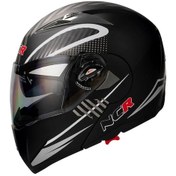 Resim Ncr Çene Açılır Monster Motosiklet Kaskı Vizörlü Ece Belgeli Siyah - Beyaz 