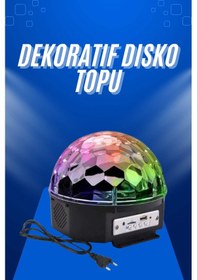 Resim Küre Disko Topu Müzik Çalar Renkli Lazer Işıklı Bluetooth Disko Parti Işığı Kumandalı Diğer 