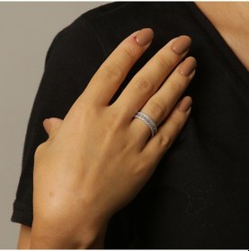 Resim Baget Taşlı Beyaz Altın Alyans 