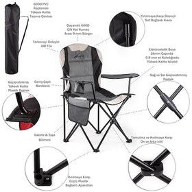 Resim Evolite Gri Nature Katlanabilir Kamp Koltuğu Gri 
