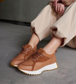 Resim NILUFARR Sara Taba Hakiki Deri Bağcıklı Kadın Sneaker 