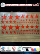 Resim Onur Reklam Holografik Yıldız Sticker Seti – 60+ Parça | Suya Dayanıklı, Farklı Boyutlarda Parlak Tasarım 