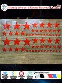 Resim Onur Reklam Holografik Yıldız Sticker Seti – 60+ Parça | Suya Dayanıklı, Farklı Boyutlarda Parlak Tasarım 