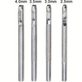 Resim Deri Delme Seti (2.5mm, 3mm, 3.5mm, 3.5mm ve 4mm) Deri Delme Aracı, Yuvarlak Delik Delme Aracı, Kemerler, Saat Kayışları, Deri El Sanatları için Uygun 
