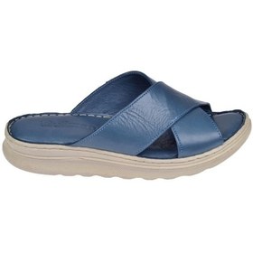 Resim Pullman Hakiki Deri Comfort Kadın Terlik Plm-45 Kot Mavi-Kot Mavi 