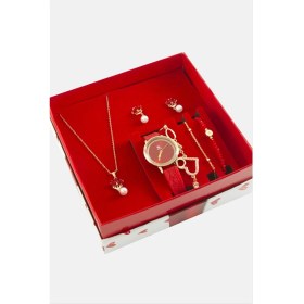 Resim Kayışlı Bayan Kol Saati ve Takı Seti Kombini 