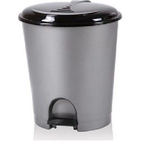 Resim Akay Plastik Bee Home Pedallı Basmalı Açılır Kapak Çöp Kutusu Kov Gri 