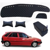 Resim Fiat Tipo Kolçak + Boyunluk + Göğüs Halısı Siyah-Mavi (503402670) 