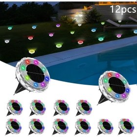 Resim Willowhaven 12'li Çok Renkli Led Solar Bahçe Dekor Lambaları Çok Renkli 