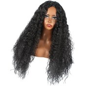 Resim Homyl Kıvırcık Saç Peruk Değiştirme Bayan Şık Uzun Siyah 