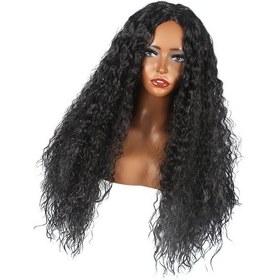 Resim Homyl Kıvırcık Saç Peruk Değiştirme Bayan Şık Uzun Siyah 