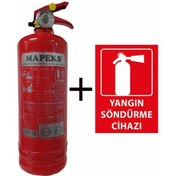 Resim Mapeks Yangın Tüpü 1 KG ve Yangın Tüpü Levhası 2'li Set 