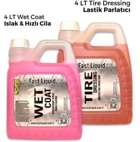 Resim Fast Liquid Lastik Parlatıcı Yüksek Parlaklık & Seramik Katkılı Hızlı Cila Islak Cila 4 Lt Set 2 Parça 