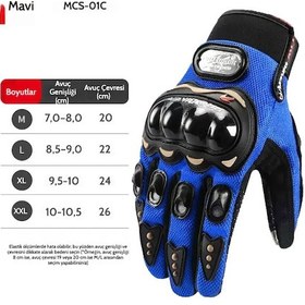 Resim Ridingtribe Dokunmatik, Darbeye Dayanıklı Motosiklet Eldiveni Mavi 