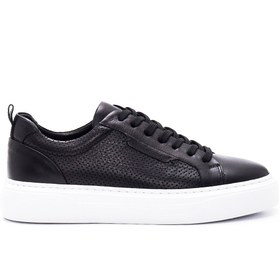 Resim Derimod Erkek Siyah Bağcıklı Deri Sneaker 24SFD640914 