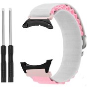 Resim Ximistore9 Sunnto Core İçin 22mm Dağcı Döngü Nilon Kordon - Beyaz-pembe, Ayarlanabilir, Dayanıklı, Kol Büyüklüğüne Uygun 