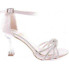 Resim Dgn Mnt-04-23y Kadin Silver Taşli Burgu Bantli Abiye Ayakkabi MNT-04-1563-R12461 Ten Rengi 