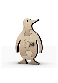 Resim Masif Ahşap Puzzle Çocuklar İçin Boyanabilir Penguen Boya Setli 