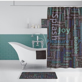 Resim World Cloud Banyo Paspas Ve Tek Kanat Duş Perdesi 1x180x200 Set Çok Renkli 