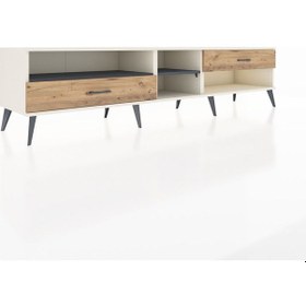 Resim Hyperion Tv Ünitesi 2 Raflı 2 Çekmeceli 220x44x51 Aytaşı-antrasit/çam Antrasıt/atlas Çam - Aytası 