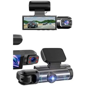 Resim Drnds Araç Kamerası Black Box Çift Kameralı Ekranlı Full Hd Sürüş Kamerası 
