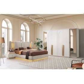 Resim Montana Mdf Bazalı Ledli Yatak Odası Takımı 