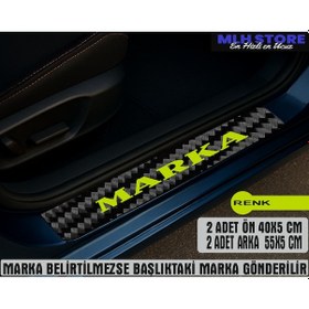 Resim Škoda Rapid İle Uyumlu 4 Adet Karbon Kapı Eşiği Koruma 