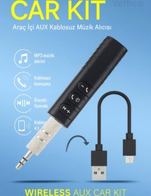 Resim Voltico Bluetooth Wireless AUX Car Kit – Araç İçi Kablosuz Müzik ve Konuşma Seti 