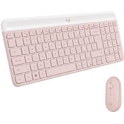 Resim logitech MK470 Kablosuz İngilizce Rose Gold Klavye Mouse Seti 
