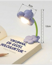 Resim Pilli Papatya Tasarımlı Led Kitap Okuma Lambası - Esnek Ve Taşınabilir Çok Renkli 