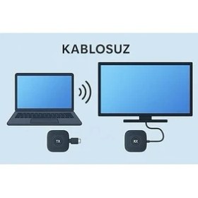 Resim Pearl Shop Kablosuz HDMI Verici Alıcı Kiti | Wireless Hd Transmitter Receiver | 1080P 60Hz Görüntü Aktarımı | Tv, Projeksiyon, Notebook, Pc ile Uyumlu - S1 HDMI 