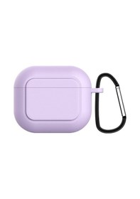 Resim Ally Apple Uyumlu AirPods 3 için Kancalı Ultra İnce Silikon Kulaklık Kılıfı Mor 