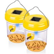 Resim Dofolink Dış Mekan Gantung Tipi Güneş Enerjili Arı Tutucu - Güneşli Arı Tuzağı, Zirve Kova Sarı, 2 Adet 