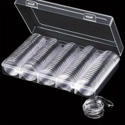 Resim 100 adet Premium Şeffaf Madeni Para Koruyucuları - Dayanıklı PE Depolama Kutuları, 27mm ve 30mm, Koleksiyoncular, Ofis ve Okul Malzemeleri için İdeal, Para İşleme Ürünü 