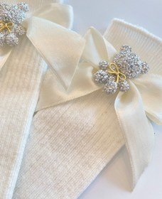 Resim Silver Teddy Ecru Socks 