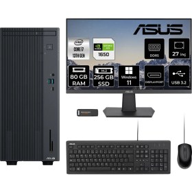 Resim Asus Expertcenter P500 Mini Tower Intel Core I7 13620H 80GB 256GB SSD GTX1650/4GB 27" Fhd Monitör W11H Masaüstü Bilgisayar & Per4 USB Bellek P500I716512B0DMNT2381 