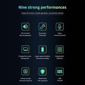Resim Kilitli cep telefonu, stereo surround ses, 2G SOS tuşu, ABS yaşlılar için kilidi açılmış telefon (kırmızı) 