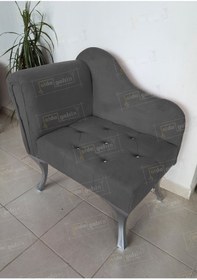 Resim aldagelsin Yeni Model Tekli Köşe Koltuğu Josefin Bench Gümüş Ayak 