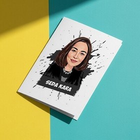 Resim Sen Mükemmelsin Kadın Karikatürlü Tebrik Kartı 