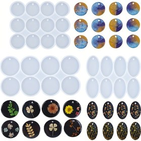 Resim MINGXUAN 8/12 Gözlü Yuvarlak Oval Kelebek Reçine Kalıbı DIY Takı Yapımı için - Epoksi Süsler, Anahtarlık Etiketleri, Çiçekli ve Düz Renkli Tasarımlarla Ayakkabı Aksesuarları, Takı Malzemeleri, Canlı Charm Tasarımları 