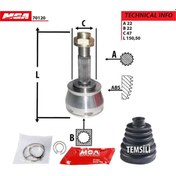Resim MGA 70120 Aks Kafası Dış Palio Albea 02- 1.2 1.6 16V 22×22×47 