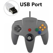 Resim Usb Gri Kablolu N64 Gamepad Joypad Oyun Joystick Gamecube Mac Gamepad Pc Oyun Denetleyicisi İçin 
